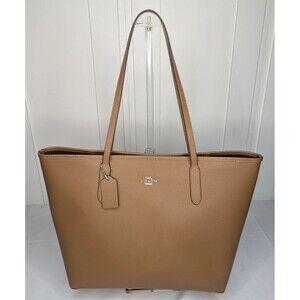 Coach CR111 Leather City Tote, Shoulder Bag, Brown (Saddle/Silver), NWT
